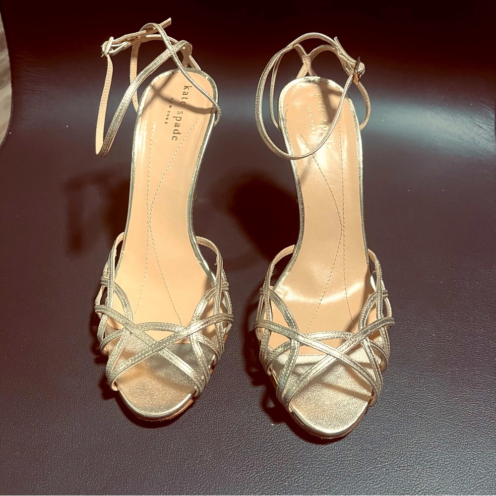 Kate Spade Gold Sandals Heel